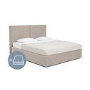 Tapecirani bračni krevet u taupe boji s prostorom za pohranu s madracem/letvičastim okvirom 180x200 cm Thessa Bold - Bonami Selection