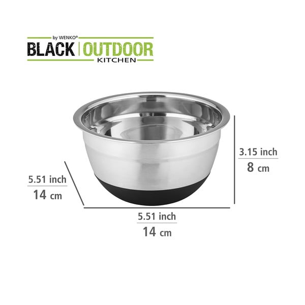 Posuda od nehrđajućeg čelika s neklizajućim dnom Wenko Black Outdoor Kitchen Aru, 600 ml-image-4