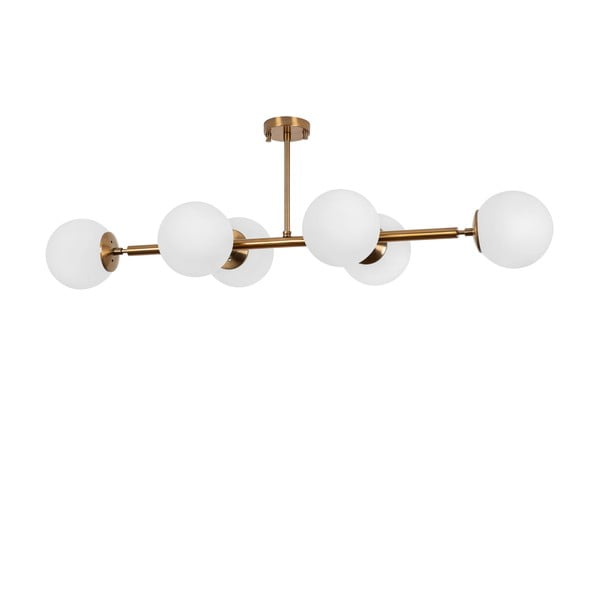 Bijela/u zlatnoj boji stropna svjetiljka sa staklenim sjenilom 40x110 cm Fazli – Opviq lights