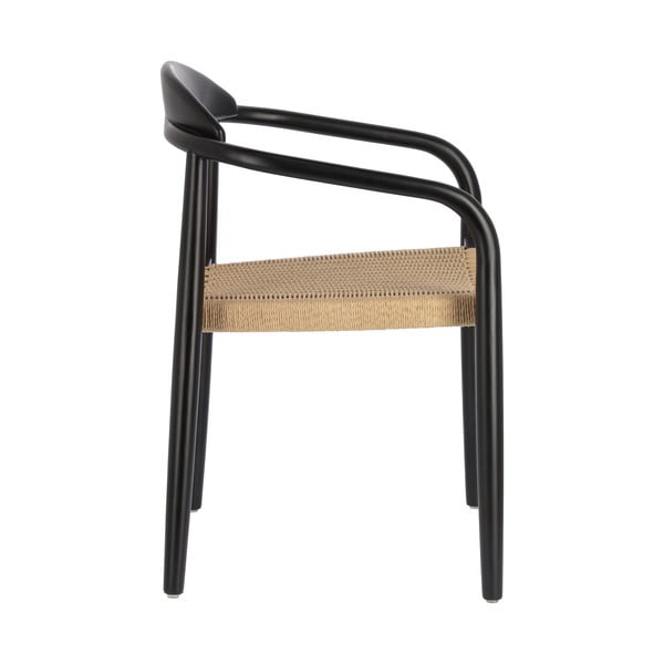 Bež-crna vrtna stolica od drveta eukaliptusa Kave Home Glynis-image-2