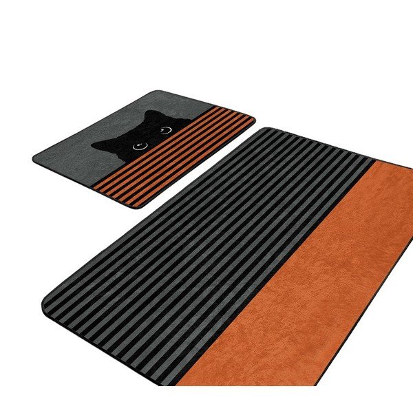 Crno-narančaste kupaonske prostirke u setu od 2 kom 60x100 cm - Mila Home-image-4