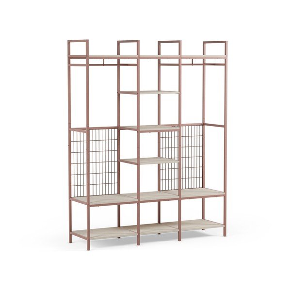 Otvoreni željezni ormar boje terakote 140x179,5x40 cm Amara – Marckeric-image-2