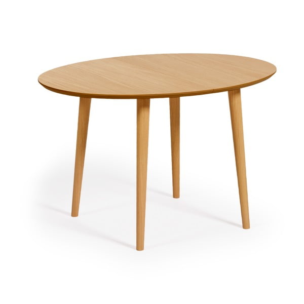 Proširiv blagovaonski stol u dekoru hrasta u prirodnoj boji 90x120 cm Oqui – Kave Home