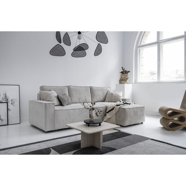 Bijela sklopiva kutna garnitura od samta (promjenjiva) Brave Dave – Miuform-image-2