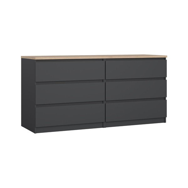Tamno siva komoda 154x76x50 cm Naia – Tvilum