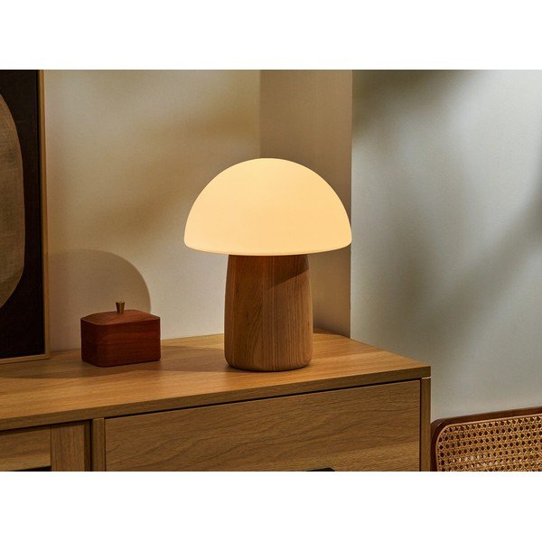 Prigušiva stolna svjetiljka u prirodnoj boji sa staklenim sjenilom (visina 32 cm) Alice - Gingko-image-1