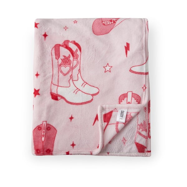 Ružičasti prekrivač od mikropliša 200x240 cm Cowgirl Boot – Sassy B