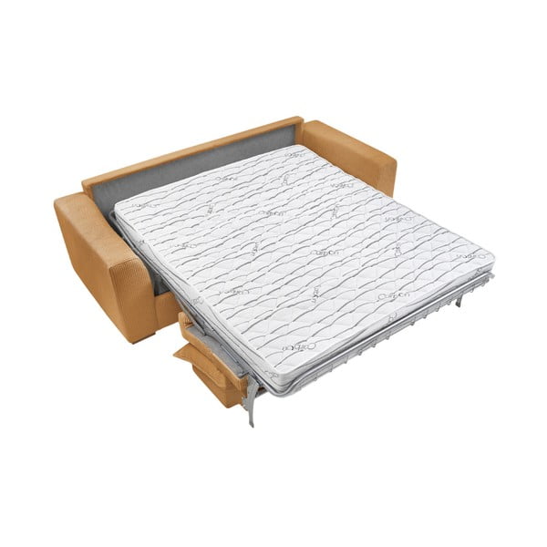 Senf žuta sklopiva sofa od samta 225 cm Augustin – Bobochic Paris-image-4