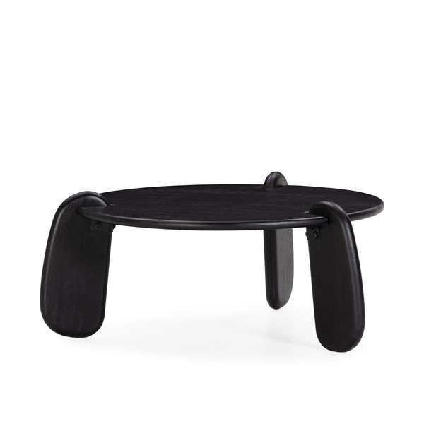 Crni okrugao stolić za kavu od masivnog manga ø 80 cm Tamira – MOME-image-3