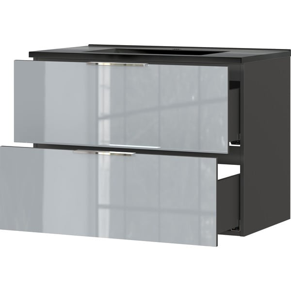 Crni/sivi zidni ormarić s umivaonikom 81x61 cm Vasio – Germania-image-3