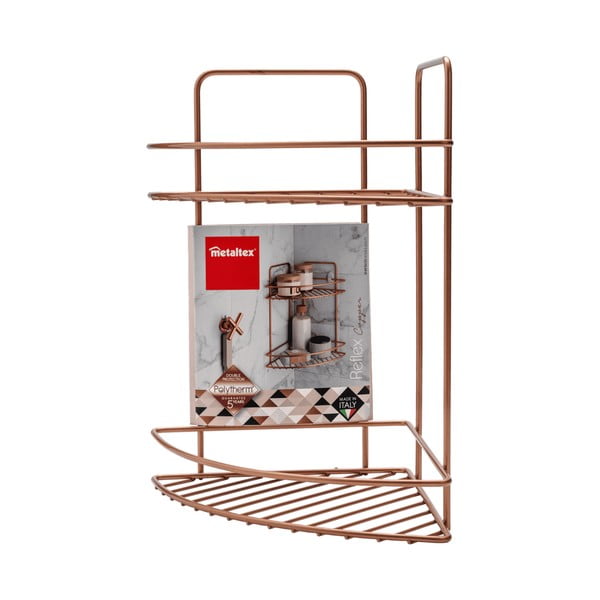 Kutna dvoetažna polica za kupaonicu Metaltex Copper-image-3