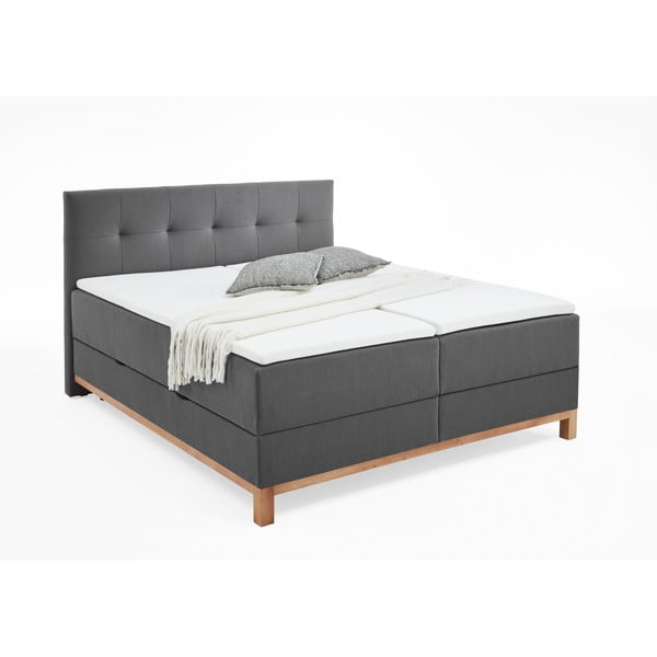 Tamno sivi boxspring krevet s prostorom za pohranu 180x200 cm Catania - Meise Möbel-image-3