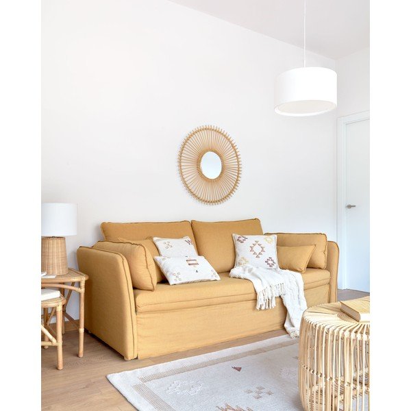 Senf žuta sklopiva sofa 210 cm Tanit – Kave Home-image-1