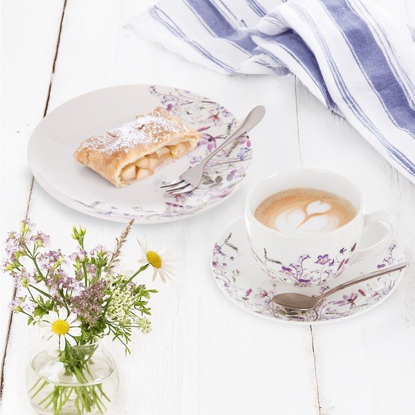 Bijela/ljubičasta porculanska šalica 280 ml Louka – Orion-image-1