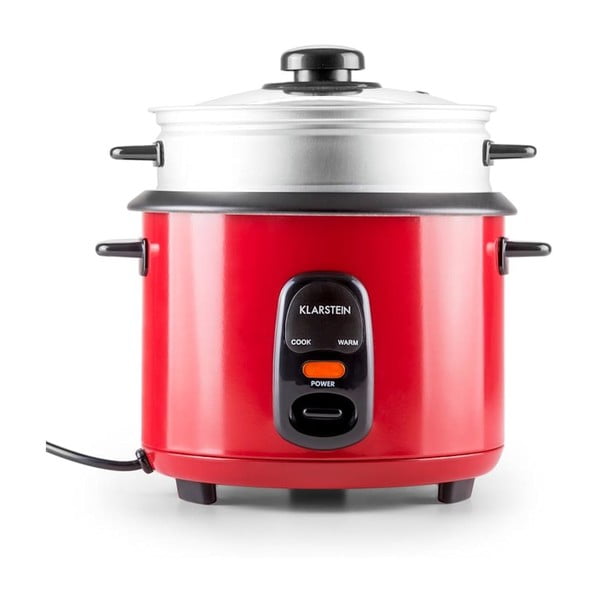 Crveno kuhalo za rižu s nastavkom za paru Klarstein Osaka, 1 l-image-2