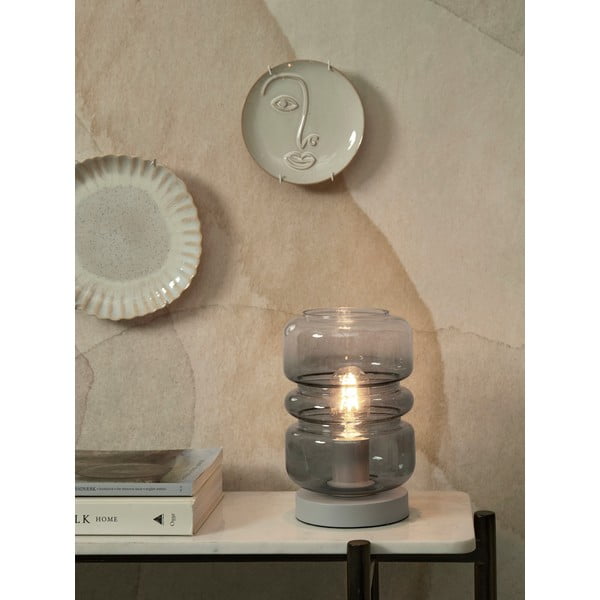 Siva stolna lampa sa staklenim sjenilom (visina 23 cm) Verona – it's about RoMi-image-1