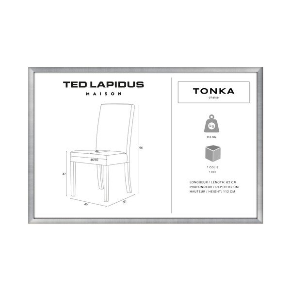 Crna stolica s tamnosmeđim nogama od bukve Ted Lapidus Maison Tonka-image-3