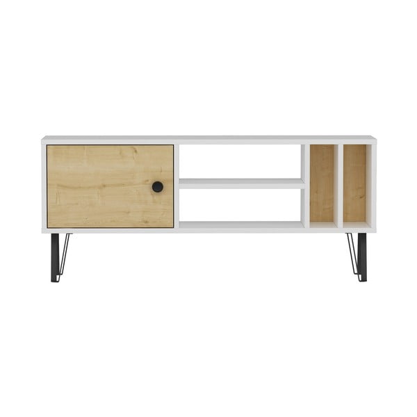 Bijelo/natur TV stol u dekoru hrasta 120x52 cm Arven - Kalune Design