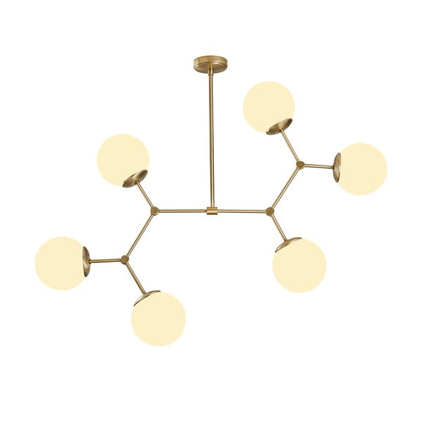Viseća svjetiljka za 6 žarulja u zlatno-bijeloj boji Opviq lights Damar-image-2