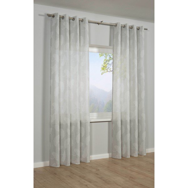 Svijetlo siva zavjesa od jacquarda 140x245 cm Gingko – Sehlbach-image-1