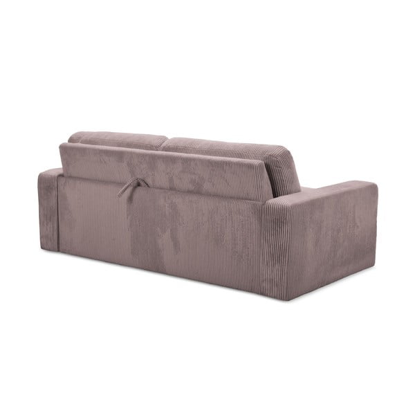 Prljavo roza sklopiva sofa od samta 195 cm Nona – Makamii-image-4