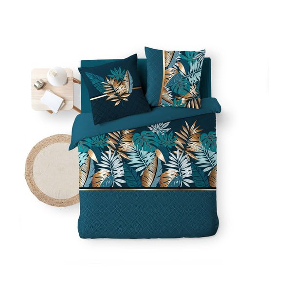 Plava pamučna posteljina za bračni krevet/za produženi krevet 240x220 cm Alianor – douceur d'intérieur