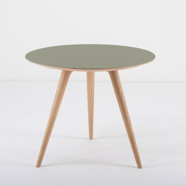 Pomoćni stol od hrastovog drveta sa zelenom pločom Gazzda Arp, ⌀ 55 cm