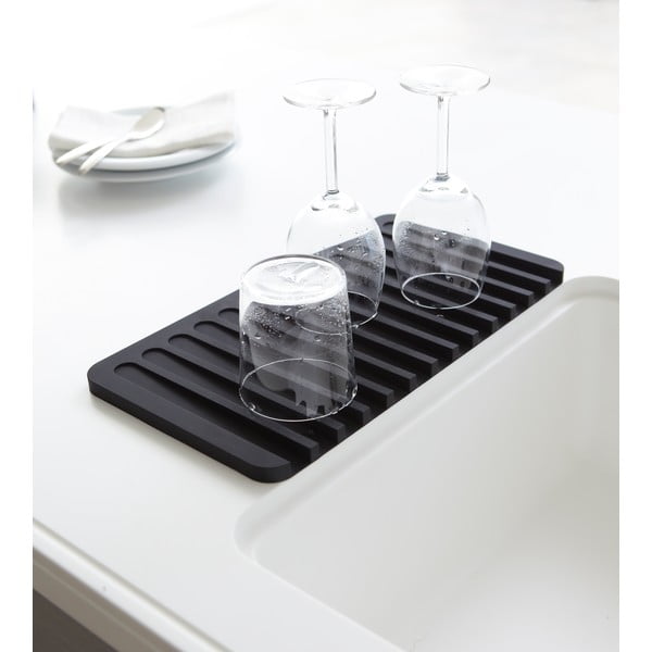 Crni silikonski jastučić za ocjeđivanje Yamazaki Flow-image-1