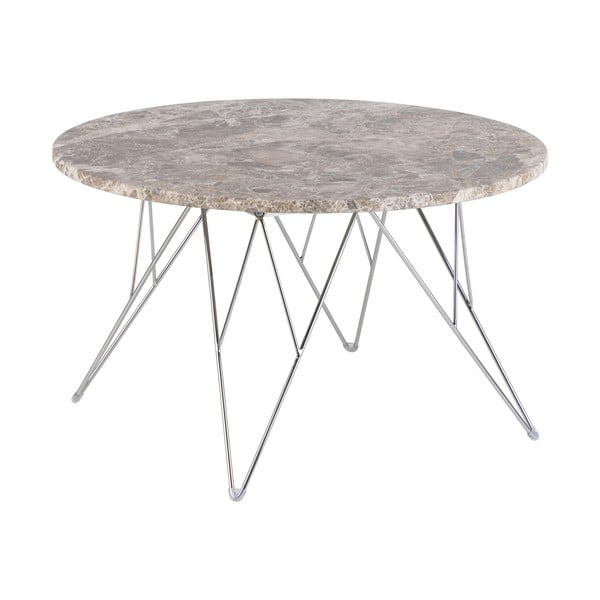 Sivi mramorni okrugli stolić za kavu ø 80 cm Prunus – Actona