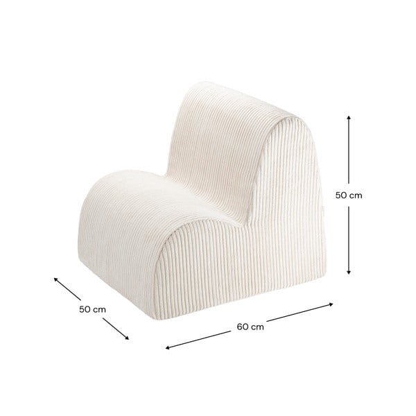 Krem dječja fotelja od samta Cloud – Wigiwama-image-3