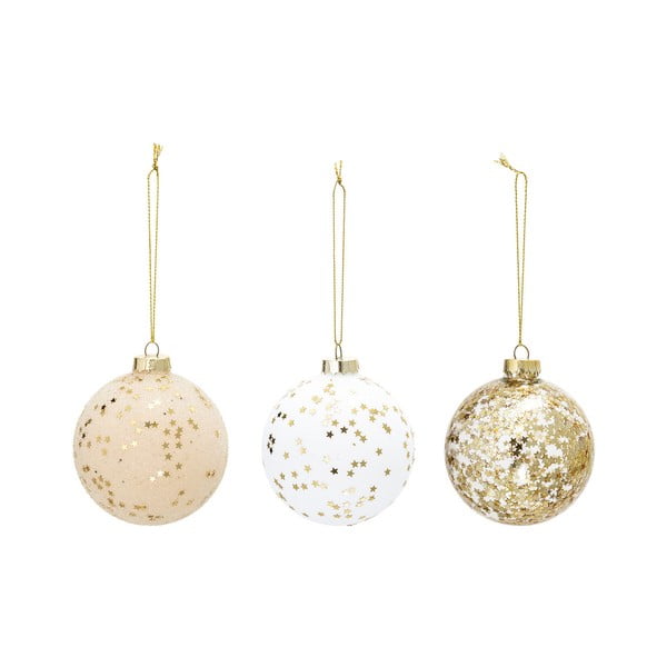 Set od 3 staklena božićna ukrasa Bloomingville Ornament, ⌀ 8 cm