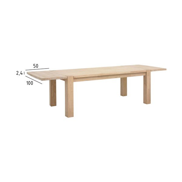 Dodatna ploča za stol od punog hrasta 100x50 cm Texas – Furnhouse-image-4