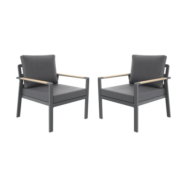 Tamno siva metalna vrtna fotelja Sibiu Duo – Rojaplast