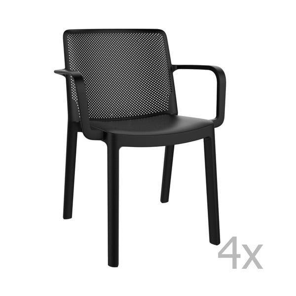 Set od 4 crne vrtne stolice Resol Fresh