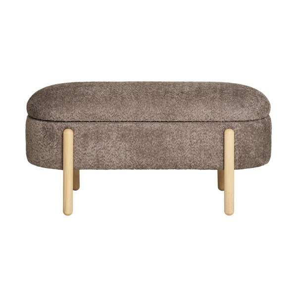 Smeđa klupa od bouclé tkanine Branca – House Nordic