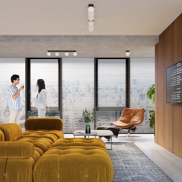 Crna stropna svjetiljka sa staklenim sjenilom ø 12 cm Umerta – Sollux-image-4