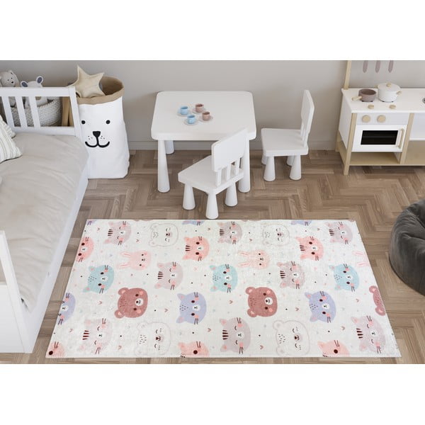 Periv dječji tepih boje slonovače 160x230 cm Cute Animals – Vitaus-image-1