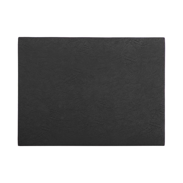 Crna prostirka s imitacijom kože ZicZac Troja Rectangle, 33 x 45 cm