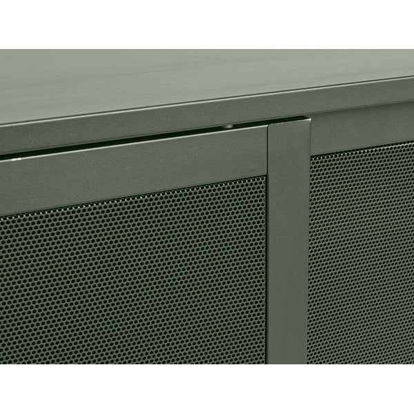 Tamno zelena metalna niska komoda s kliznim vratima 160x75 cm Veep – Unique Furniture-image-3