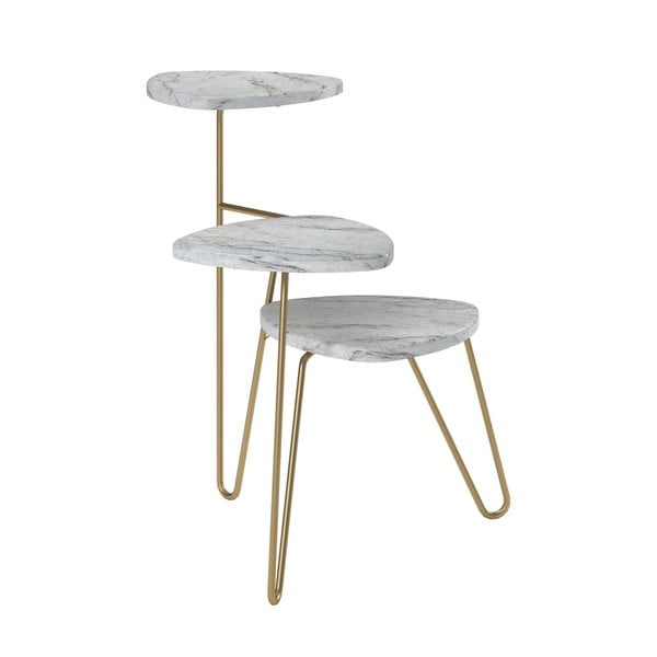 Stalak za cvijeće u bijeloj i zlatnoj boji Novogratz Athena-image-1