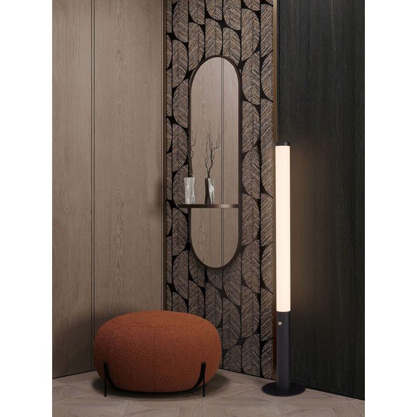 Mat crna željezna LED stojeća svjetiljka s mogućnosti zatamnjivanja sa sjenilom od akrilnog stakla (visina 141 cm) Glaze – Nova Luce-image-1