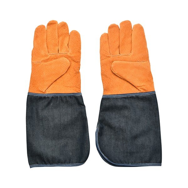 Plavo-narančaste vrtne rukavice sa zaštitom za zglobove Esschert Design Denim-image-2