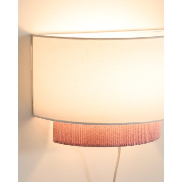 Bijela/svijetlo ružičasta dječja svjetiljka s tekstilnim sjenilom Bianella – Kave Home-image-3