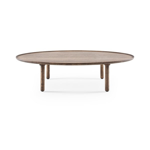 Smeđi stolić za kavu od punog hrasta 65x120 cm Mu – Gazzda