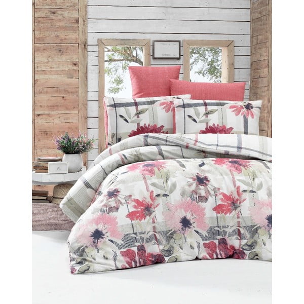 Ružičasta posteljina s plahtama za krevet za jednu osobu Vanesa, 160 x 220 cm