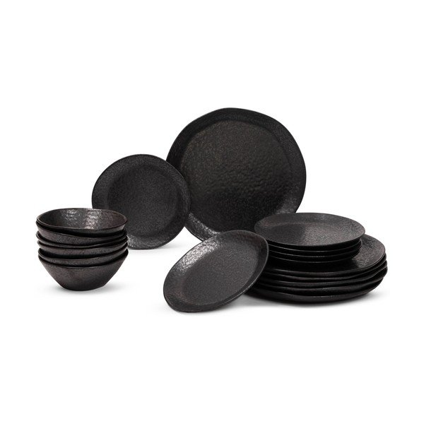Servis za jelo 18 kom od kamenine za 6 osoba Dark Moon – Bonami Selection