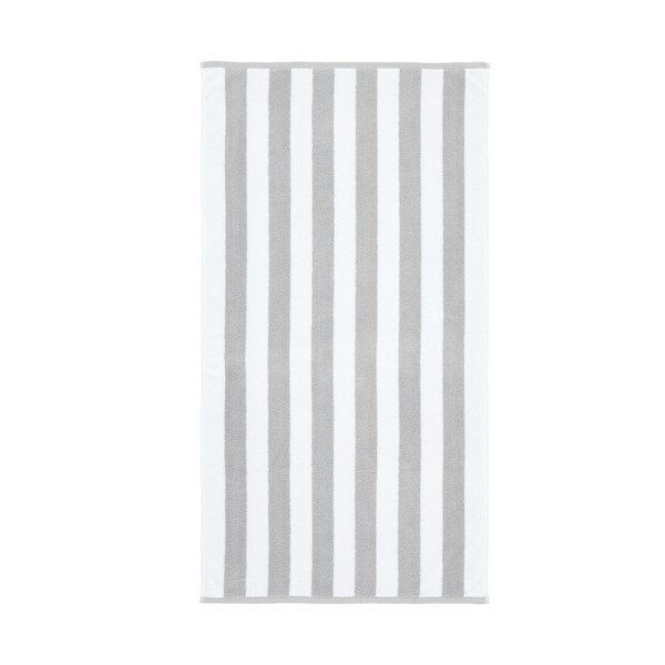 Bijeli/sivi pamučan ručnik od frotira 70x120 cm Reversible Stripe – Bianca