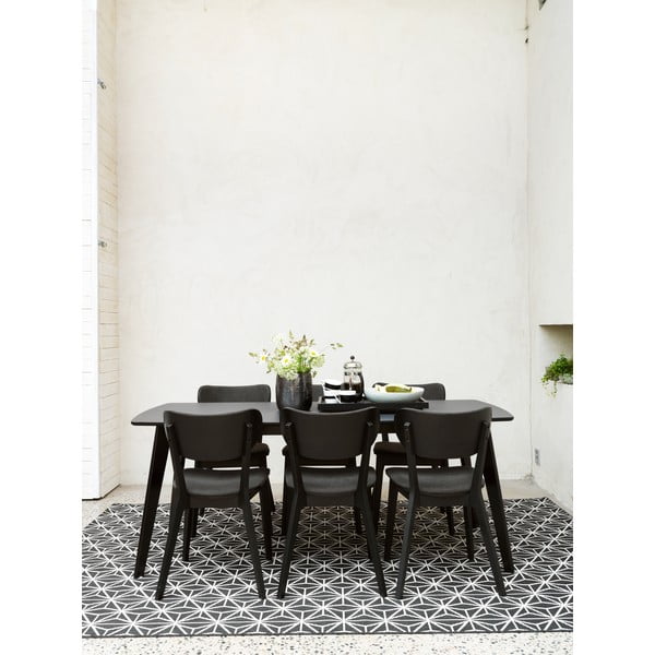 Crna blagovaonska stolica od hrasta s tamnosivim sjedalom Rowico Cato-image-3