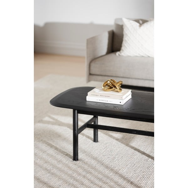 Crni stolić za kavu od hrastovine 135x62 cm Hammond - Rowico-image-1