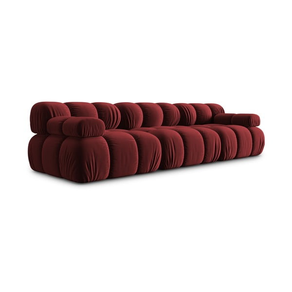 Crvena baršunasta sofa 282 cm Bellis – Micadoni Home-image-3